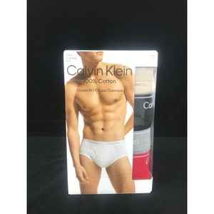 Calvin Klein Men's Briefs 5-Pack Classic Fit Cotton Black Grey Red Tan 2XL New